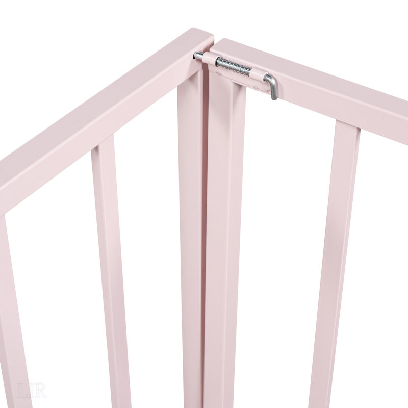 Structure de lit simple en métal avec clôture et porte, parfaite pour jouer et dormir, conception durable et polyvalente