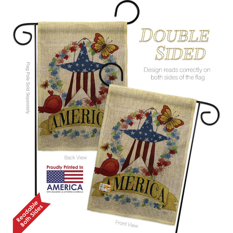 Patriotic America Double-Sided Polyester Garden Flag 13 x 18.5 in.