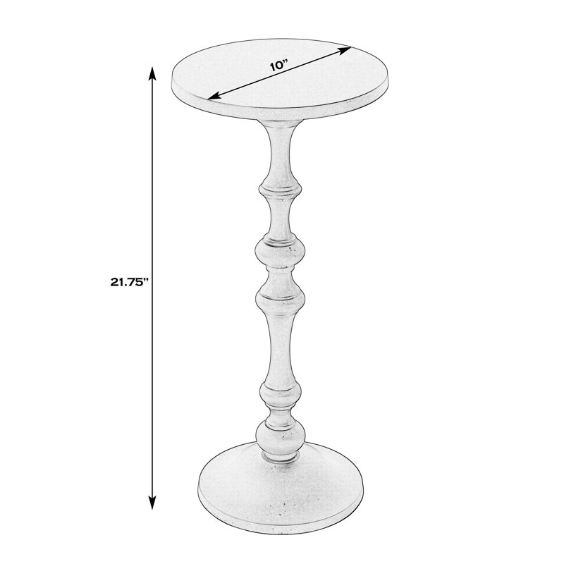 Passeo 10 in. W Round All Metal Pedestal Base End Table, Bronze