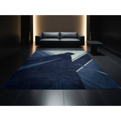 Tapis bleu foncé - bleu marine Assan