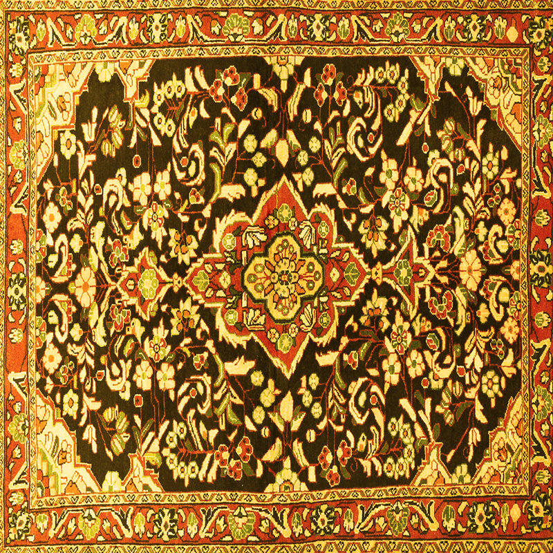 Washable Floral Indoor Rug, Square 6'