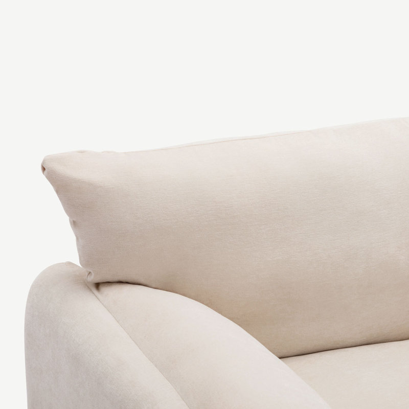 Fauteuil rembourré ou salon, chambre à coucher, salle de lecture, Chenille crème