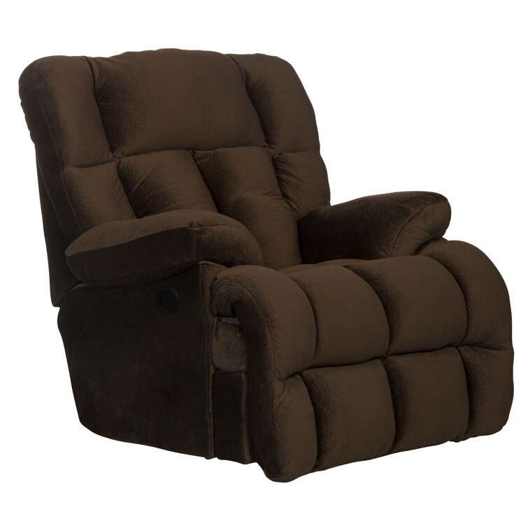 Anky Oversized Chaise Rocker Recliner with Extra Extension Footrest Lark Manor Upholstery Color: Gray Polyester