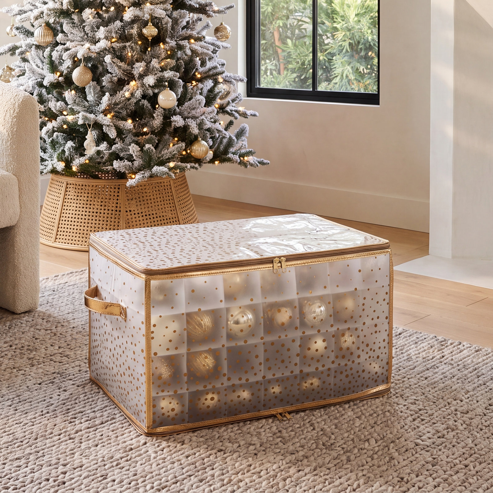 Ornament Storage Box, Gold