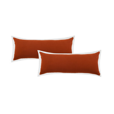 Housse de coussin décorative Fablewyn contemporaine à bordure, faite à la main en 100 % coton