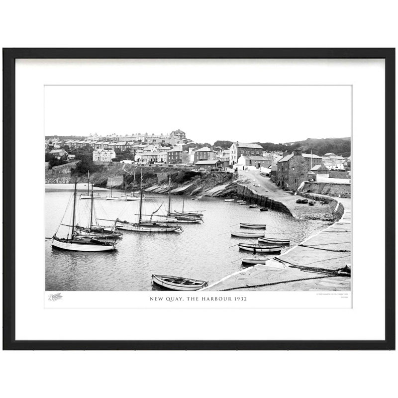 New Quay, The Harbour 1932 by Francis Frith - Single Picture Frame Print, 60cm H x 80cm W x 2.3cm D