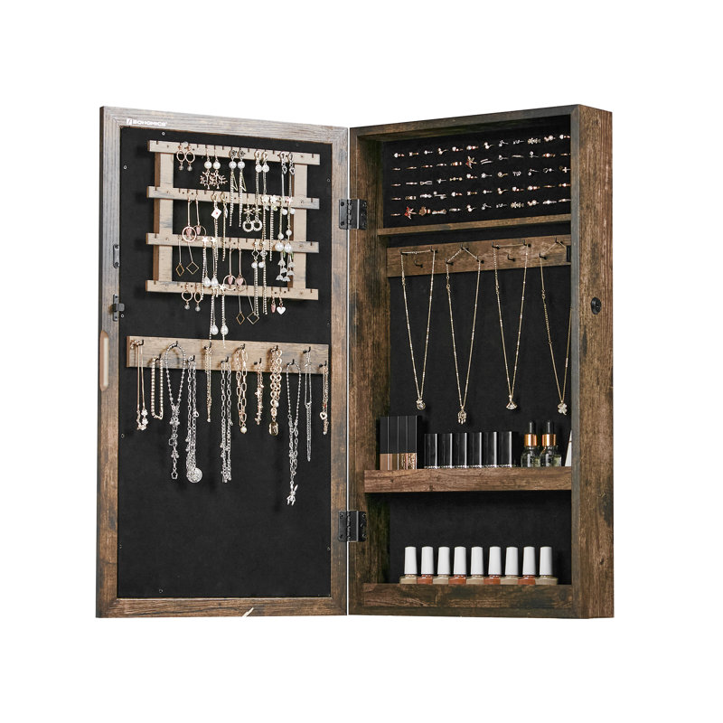 Karmakar 14.6'' Wide Wall Jewelry Armoire with Mirror