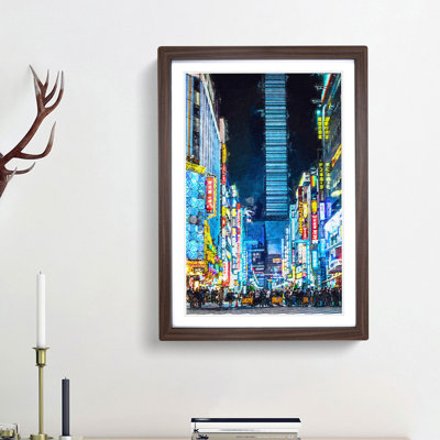 Bright Lights of Tokyo in Abstract - Picture Frame Graphic Art Print