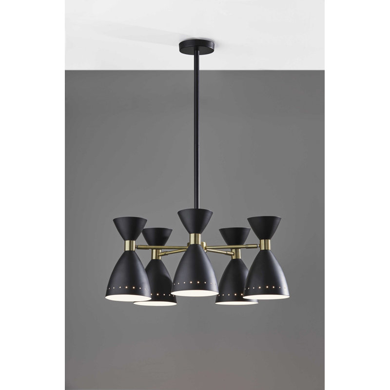 Deshmuk 5 - Light Cluster Pendant, Black, Black