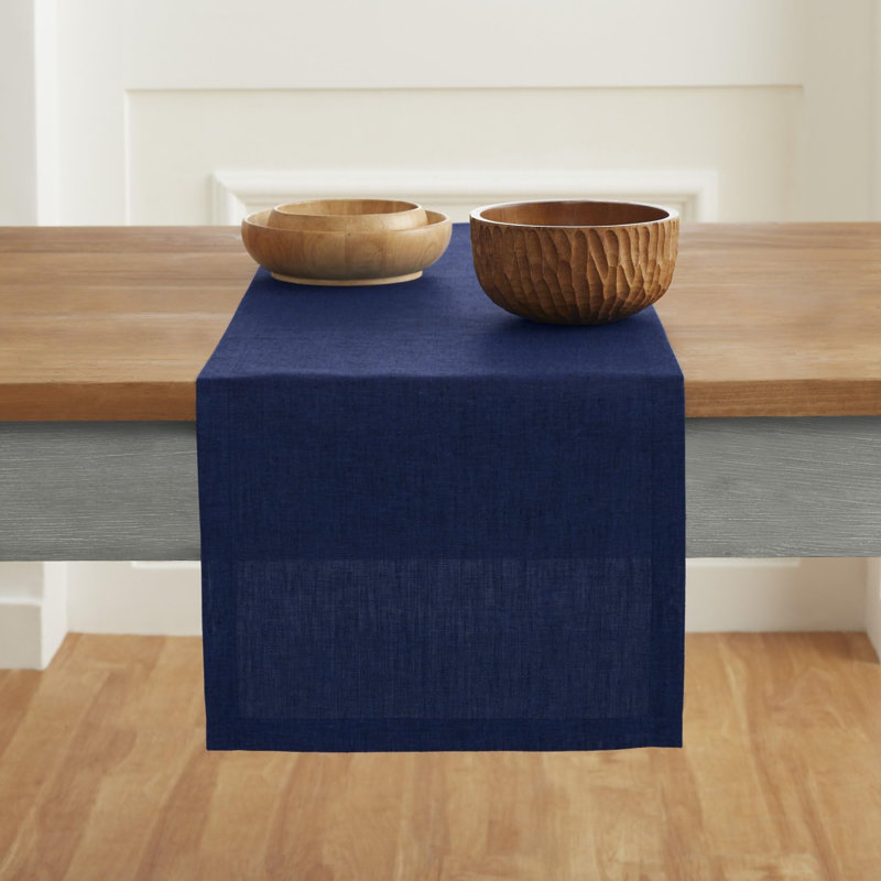 100% Pure Linen Table Runner - Athena, 156" x 14", Royal Blue