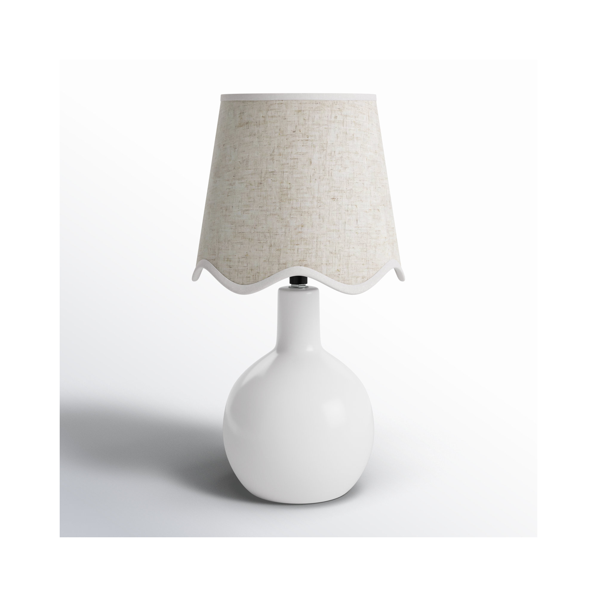 Maura Accent Table Lamp, Beige, 15"H x 9"W x 9"D, White