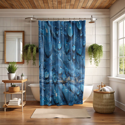 Rideau de douche Blue Dewdrops bleu