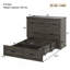 Murphy Bed Cabinet Full Size With Charging Station, Multi-Functional Foldable Platform Bed With 1 Large Storage Drawer For Guest Room, Small Bedroom, Rustic Grey-642417742-642417743