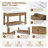 Brevin 58.11-Inch Traditional Wood Kitchen Island with Marble-Look Top, Turned Ball Legs, Drawers & Lower Shelf