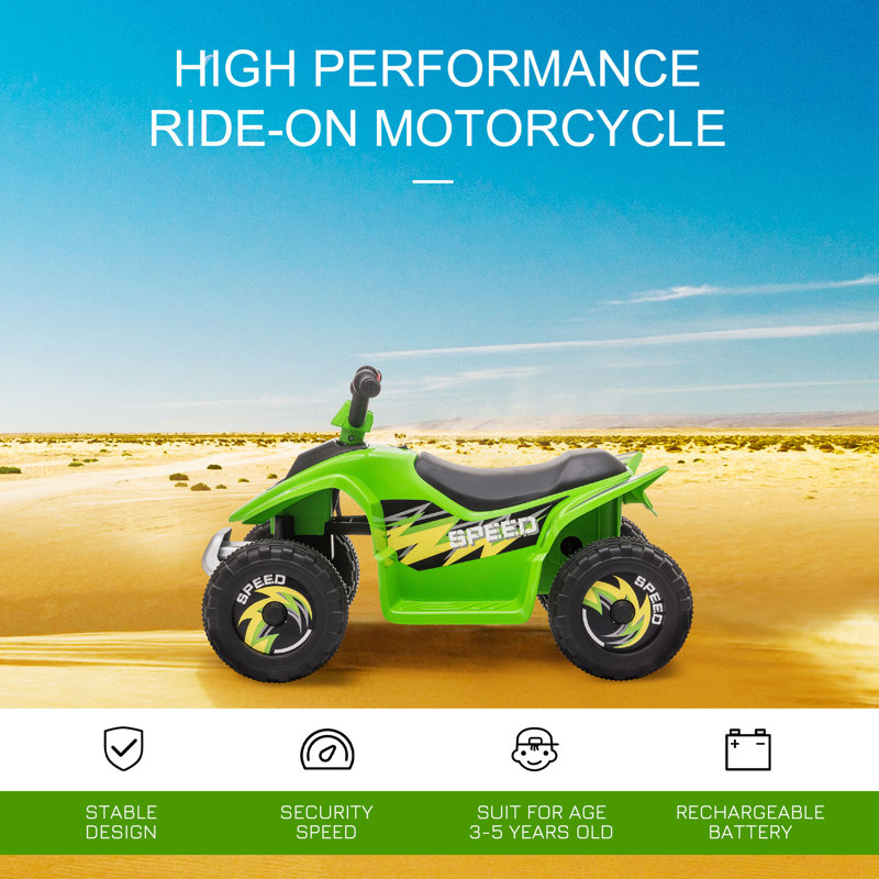 Green 6-Volt Kids Electric Quad Ride-On Vehicle
