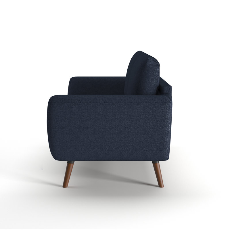 Carolos 58" Round Arms Loveseat, Navy Blue