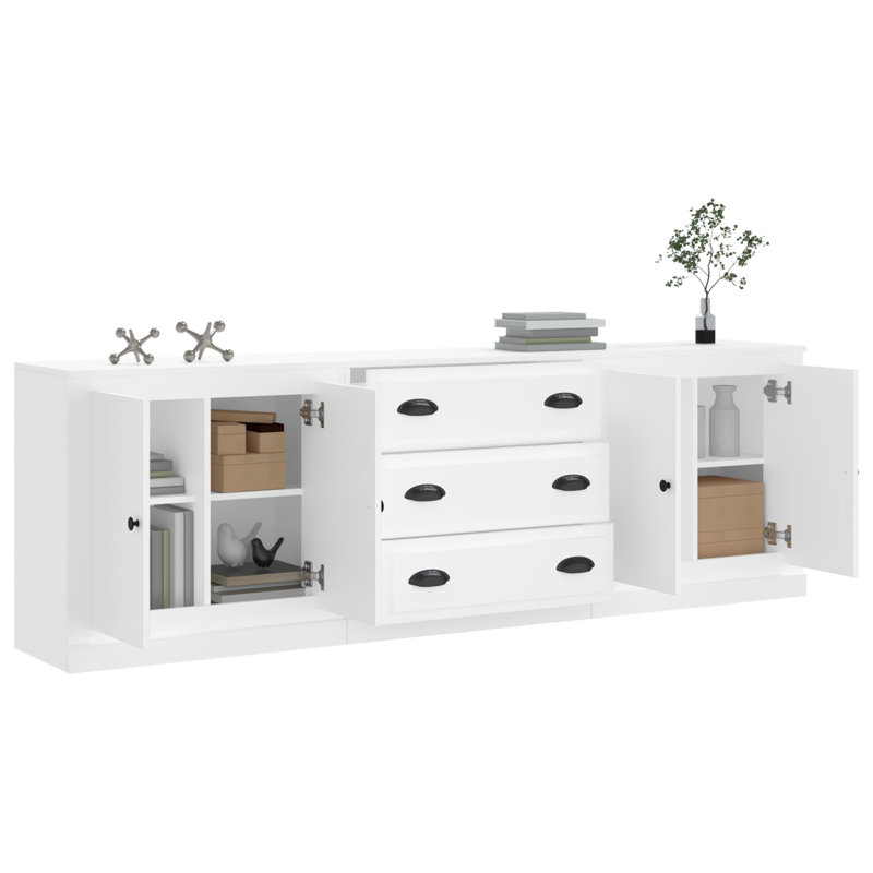 Kerio Sideboards 3 pcs Engineered Wood, White