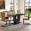 Ensemble de table à manger moderne à grain noir avec 4 chaises pour la maison et la cuisine