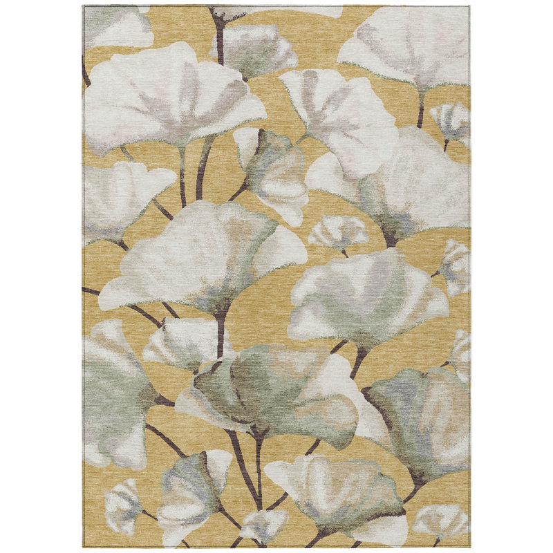Machine Washable Indoor/Outdoor Raemoore ACN2405 Botanical Rug, Rectangle 2'6" x 3'10"