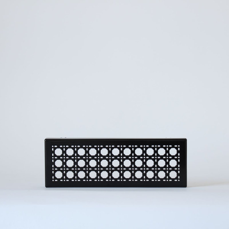 Insert en acier de la gamme Premium 4 X 10, motif rotin, noir, Black