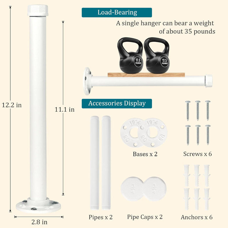 Heavy Duty Industrial Pipe Clothing Rack for Hanging Clothes
