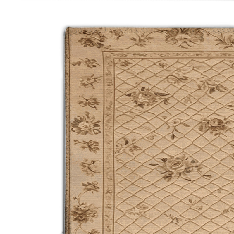 French Brown Indoor and Outdoor Area Rug, Rectangle 8' x 10'