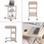 Table de bout en forme avec roues verrouillables, rangement à deux niveaux, table d'appoint roulante pour canapé ou chambre à coucher-821203874-821203876