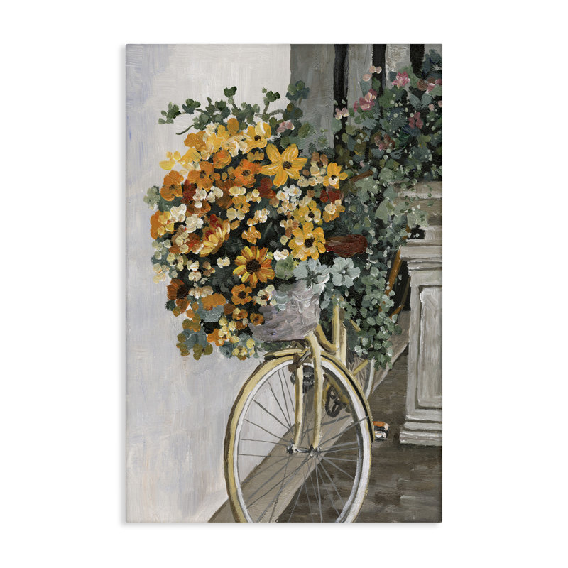 Art mural sur toile Bouquet sur vélo par Dogwood, H 24 po x l 16 po
