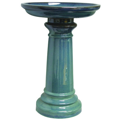 Ceramic Pedestal Birdbath