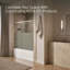 Elate Sliding Bath Door, 56-3/4-In H X 56-1/4 - 59-5/8-In W With Heavy 5/16-In Thick Crystal Clear Glass With Privacy Band-213490204