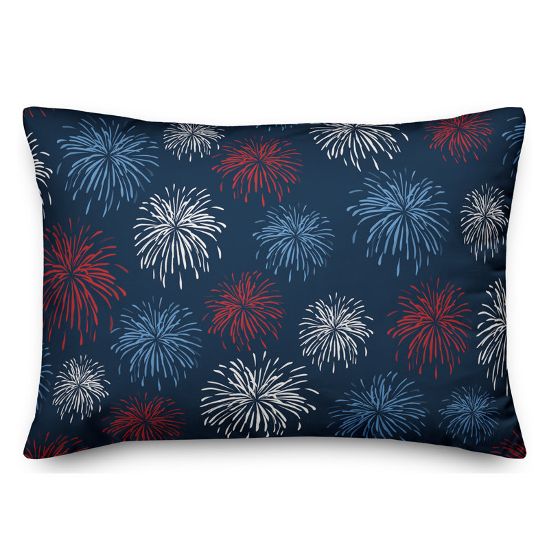  Housse de coussin lombaire Fireworks, Bleu