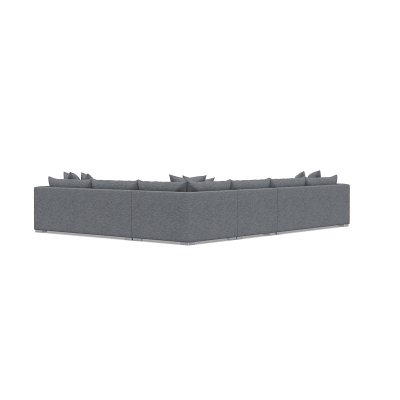 Sectional, Gray Polyester