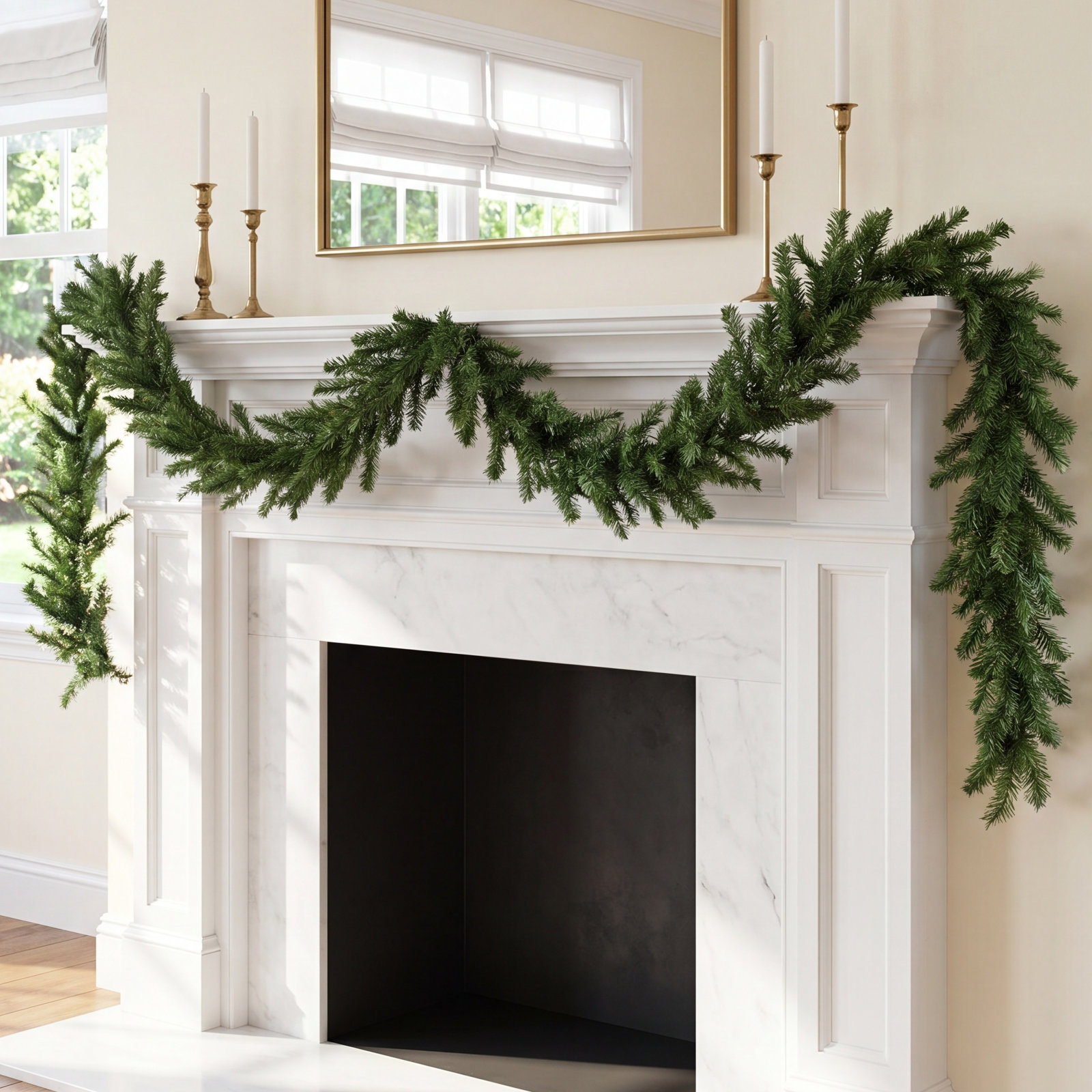 Canadian Pine Artificial Christmas Garland Unlit, 8'' H x 1200" L x 8'' D, Green