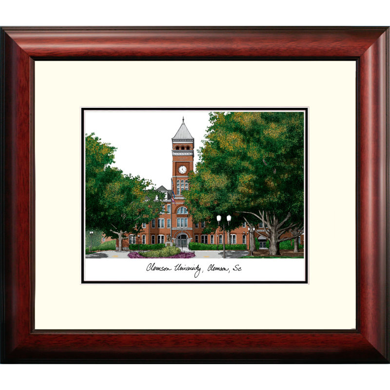 Alumnus de campus, reproduction de photo encadrée par des images de campus, Tigers de Clemson