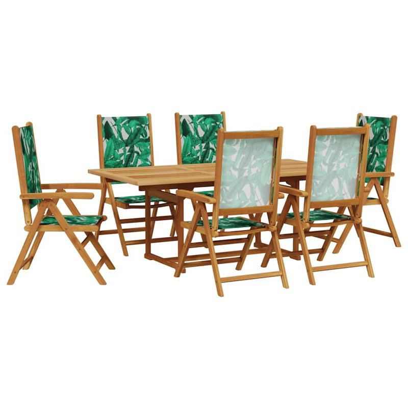 6 - Person Acacia Patio Dining Set with Extendable Rectangular Table
