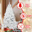 Arbre de Noël artificiel en PVC blanc non éclairé avec base en métal-1359734390