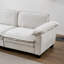 Canapé en L beige avec repose-pieds de luxe en tissu d'ameublement en chenille douce
