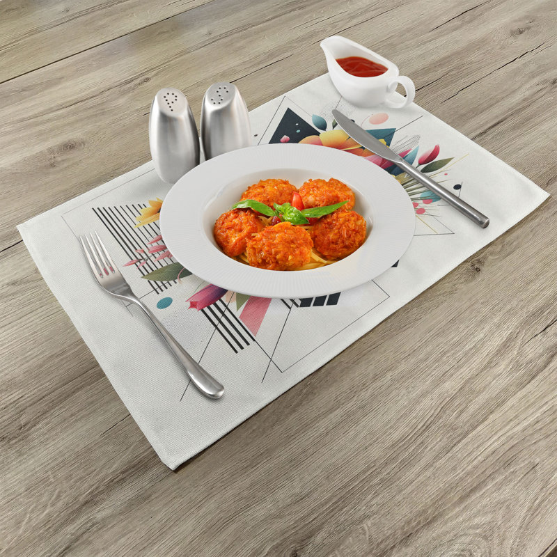 Multicolore Ambesonne, ensemble de 4 napperons multicolores