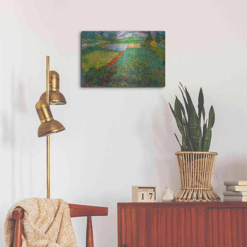 «Field With Poppies 2» par MASTERS, H 16 po x l 24 po
