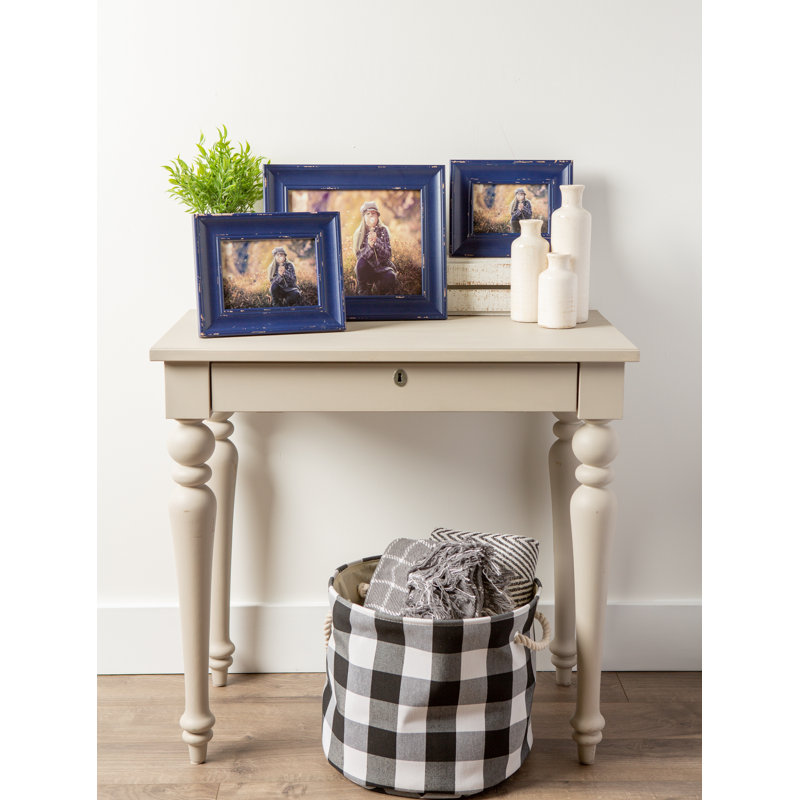 Syrna Wood Beveled Picture Frame, Navy, 5" x 7"