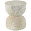 Table d'appoint d'extérieur en béton de 17,13 po de hauteur, table décorative en forme de sablier, tabouret de patio / de jardin au fini faux marbre ou table basse, aucun assemblage requis, conception nervurée.-564087459