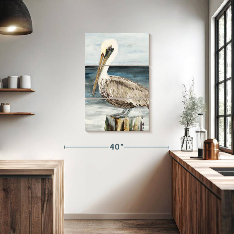 Brampt Muted Perched Pelican, 38" H x 24" W