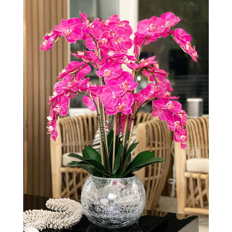 Faux Silk Orchid Arrangement in Vase