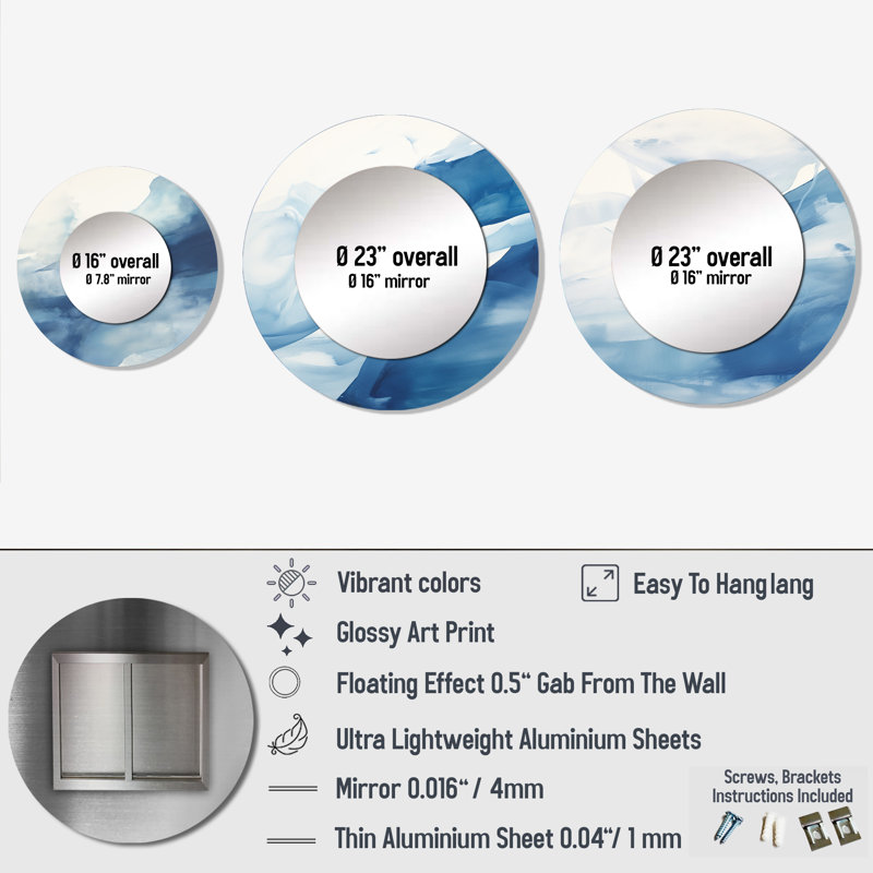 Everby Metal Round Mirror