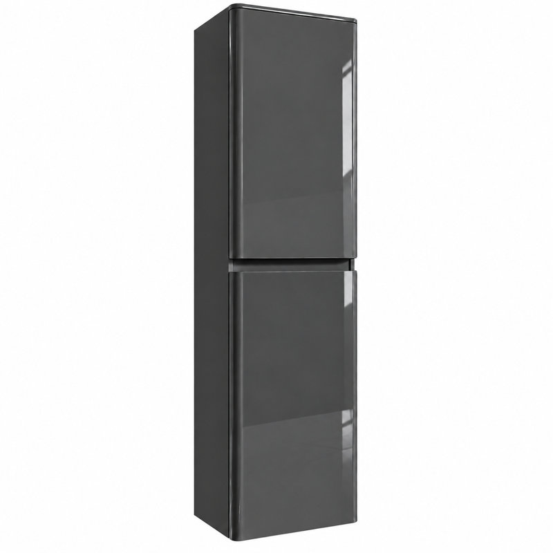 Scandinavian 40cm x 170cm Wall Mounted Cabinet, Dark Grey