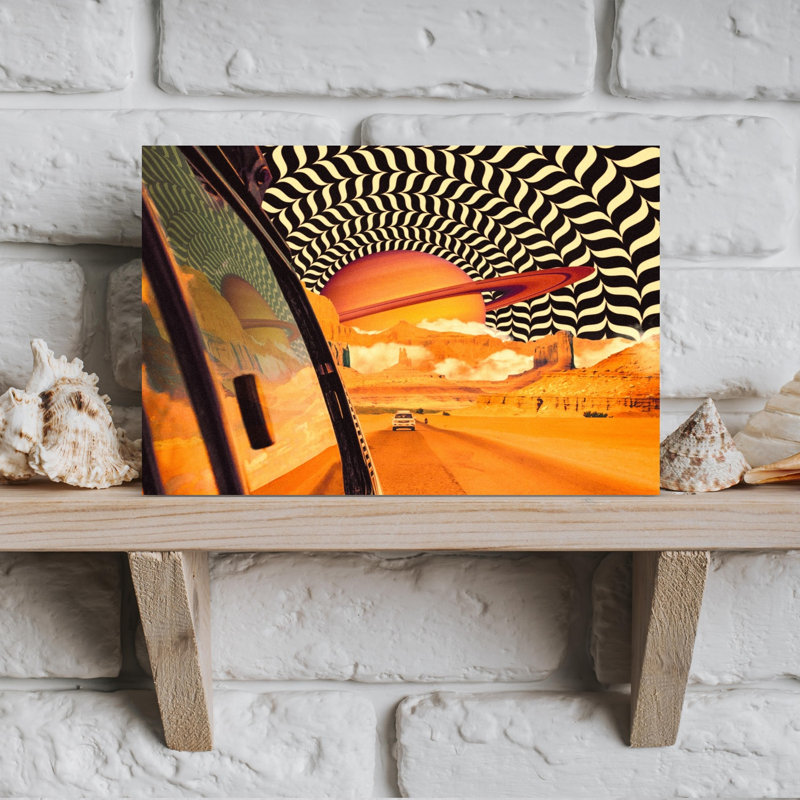 «The Real Road Trip II», impression d'art abstrait paysage rêveur surréel, 12" H x 18" W