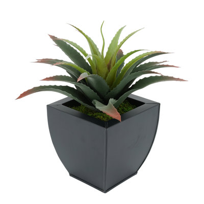13'' Faux Succulent Plant in Metal Pot