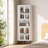 White 73 Corner Metal Storage Cabinet