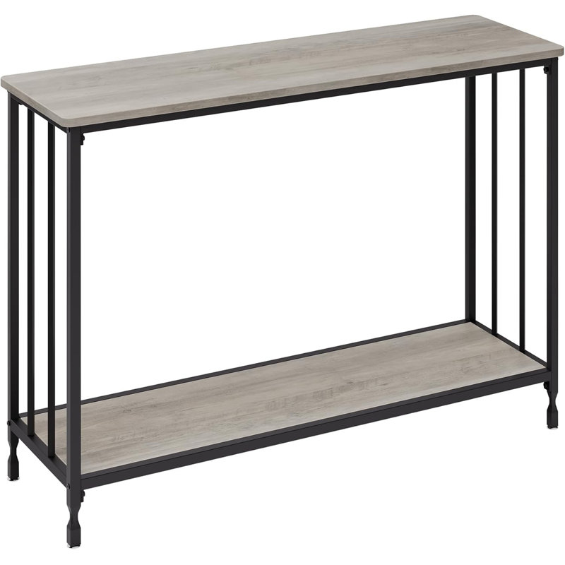 Sofa Tables Narrow Entryway Table With Glass Shelf And Metal Frame