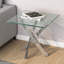 Marroquin Glass Top Cross Legs End Table